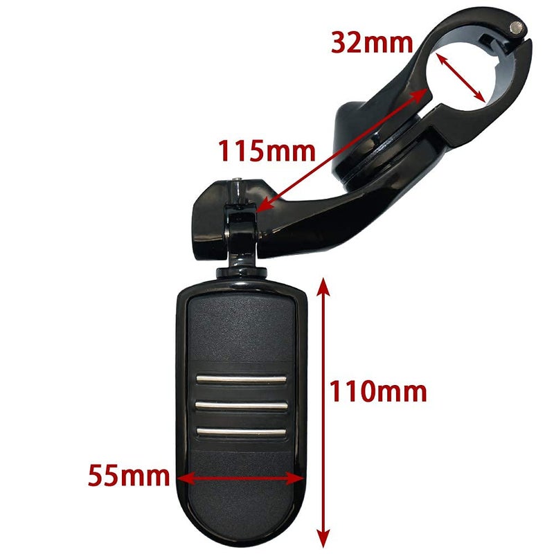 FOVPLUE 1.25"" Highway pegs Motorcycle Angled Adjustable Highway Footpegs for Harley Davidson Touring Road King Road Glide Street Glide Electra Glide Softail Sportster with 1 1/4"" Highway Bar Black - Image 4
